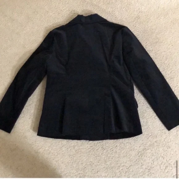 Talbots velvet knit tapered blazer jacket, button down, business casual, petite - Picture 6 of 8